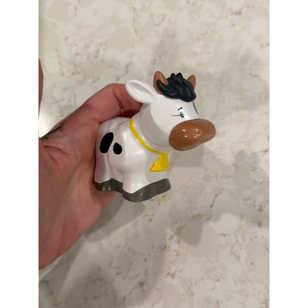 Fisher Price Little People Cow Figure Black White Spotted Farm Animal GFL21